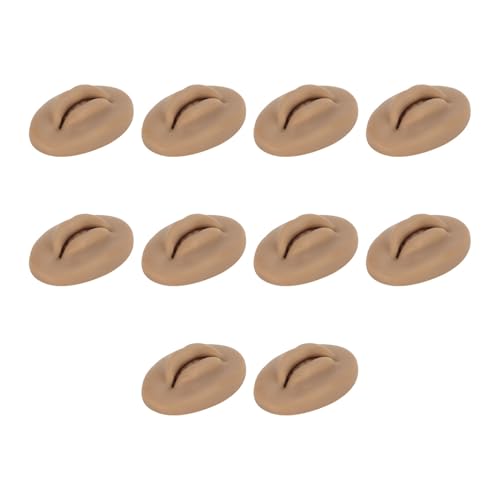 Pongnas 10pcs Qualität Silikon Praxis Lippen Zum Unterrichten von Schulungen Offener Mundmodell Zähne Form Novice Sticker Kompaktgröße (Dunkle Hautfarbe) von Pongnas