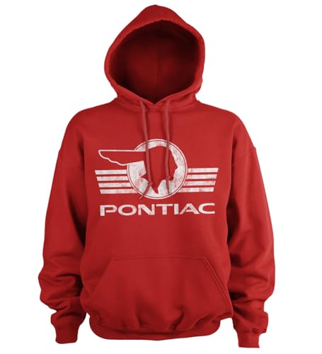 Pontiac Offizielles Lizenzprodukt Retro Logo Kapuzenpullover (Rot), X-Large von Pontiac