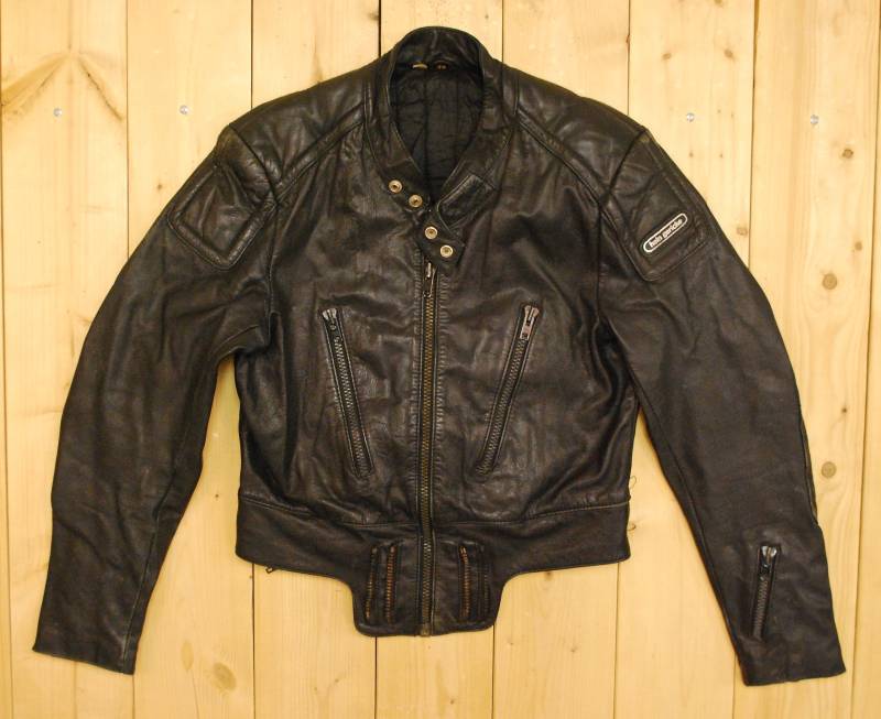 Vintage 1980's Black Hein Gericke Leather Motorcycle Jacket/Cafe Racer Retro Collectable Rare von PontiacDryGoods