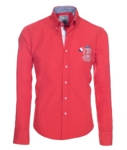 Pontto Designer Hemd Shirt in rot knallrot einfarbig Langarm Modern-Fit Gr.L Pontto Designer Hemd Shirt in rot knallrot einfarbig Langarm Modern-Fit Gr.L von Pontto
