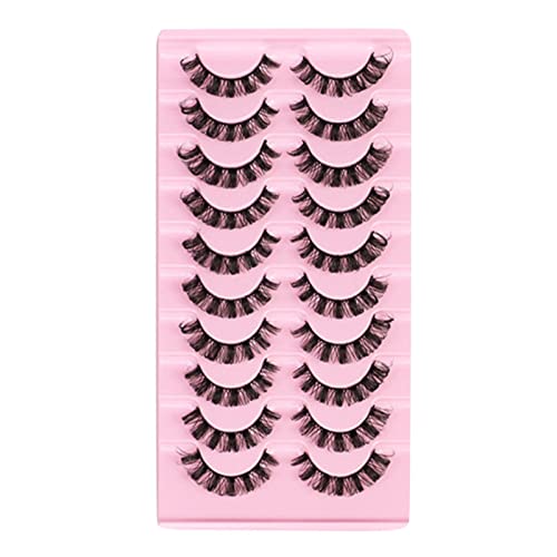 Beliebte Style Strip Lashes Private Labels Faux Mink Wimpernverlängerungsstreifen Deep Curl Eyelash Eyeliner Schablone Augen (C, One Size) von Poo4kark