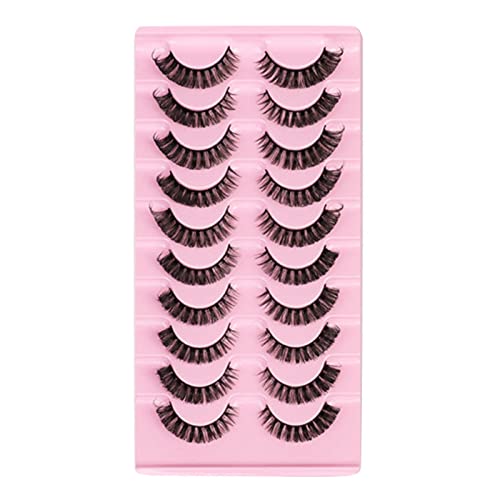 Beliebte Style Strip Lashes Private Labels Faux Mink Wimpernverlängerungsstreifen Deep Curl Eyelash Eyeliner Schablone Augen (E, One Size) von Poo4kark