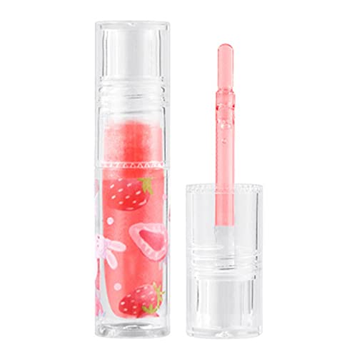 Lip Balm 3 Arten von Fruchtaroma Spiegel Wasser Lippenöl Lipgloss Transparentes Glas Lippenöl Wasserdicht Feuchtigkeitsspendende Flüssigkeit Lippenstift Make-up 3ML (B, One Size) von Poo4kark