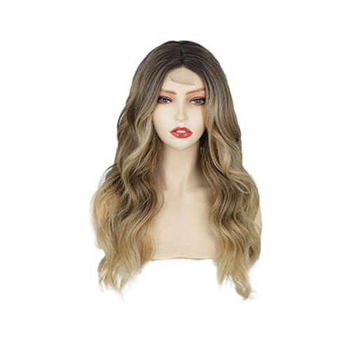 Poo4kark 2 Beauty-Perücke, gerade Perücke, langes lockiges Haar, Kunstfaser-Stirnband-Perücke Sexy Kostüm Herren in Karneval (Beige, One Size) von Poo4kark