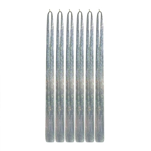 Poo4kark 6PCS Haarverlängerung Purl Kit mit 123CM LastingGlitter Verlängerung Purl Haarverlängerung Funkelnde Shinny Haar Zubehör für Frauen Mädchen Wikinger Kostüm Herren (Silver, One Size) von Poo4kark