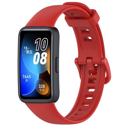 Poo4kark Aarmband für HUAWEIBand 8/9 Watch, Silikon Uhrenarmband für Damen Herren Ersatz Uhrenarmbänder Schnellverschluss Ersatzarmband (E, One Size) von Poo4kark