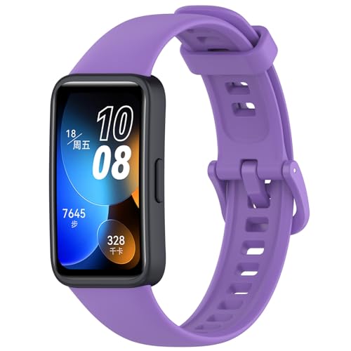 Poo4kark Aarmband für HUAWEIBand 8/9 Watch, Silikon Uhrenarmband für Damen Herren Ersatz Uhrenarmbänder Schnellverschluss Ersatzarmband (J, One Size) von Poo4kark