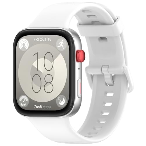 Poo4kark Armband kompatibel mit Huawei Watch Fit 4/Fit 4 Pro Ersatzarmbänder Uhrenarmband Weich Silikon Sportarmband für Damen Herren, Atmungsaktiv Band (B, 24mm) von Poo4kark