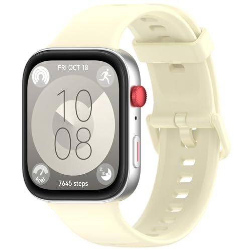 Poo4kark Armband kompatibel mit Huawei Watch Fit 4/Fit 4 Pro Ersatzarmbänder Uhrenarmband Weich Silikon Sportarmband für Damen Herren, Atmungsaktiv Band (K, 24mm) von Poo4kark