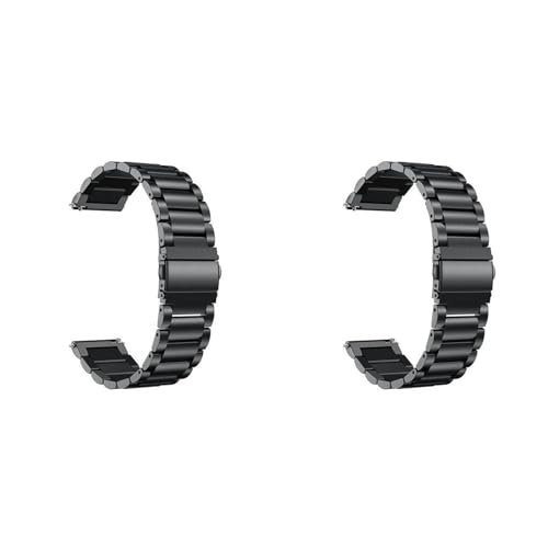 Poo4kark Edelstahlarmband für Uhr,Watch Band 【22 mm】 Mehrzweck-Uhrenarmband Metall Uhrenarmbänder mit Schnellverschluss geeignet für Damen&Herren (2PCS B-a, One Size) von Poo4kark