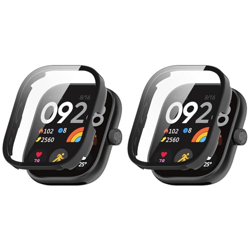 Poo4kark Geeignet mit Redmi Watch4 Smartwatch H Housing Sense PC + Hartglasfolie Integrated Case-Anti-Drop-Schutzhülle 2PCS (2PCS B #1, One Size) von Poo4kark