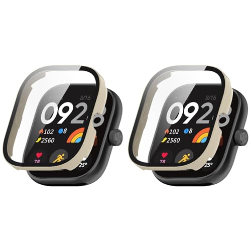 Poo4kark Geeignet mit Redmi Watch4 Smartwatch H Housing Sense PC + Hartglasfolie Integrated Case-Anti-Drop-Schutzhülle 2PCS (2PCS E #1, One Size) von Poo4kark