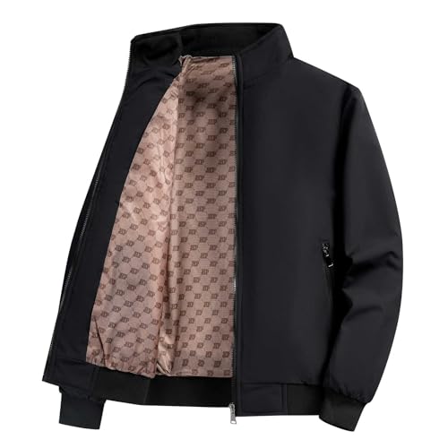 Poo4kark Outdoor und Winter Neue Jacke Herren Neue Stehkragen Casual All The Trend Loose Coat (Black, L) von Poo4kark
