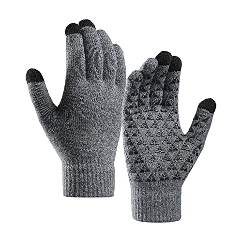 Poo4kark Stulpe Winter Touchscreen Thermo Elastisches Strickfutter Weiche Handschuhe Damen Für Herren Anti-Rutsch Verbesserte Handschuhe Handschuhe Winter Handschuhe von Poo4kark