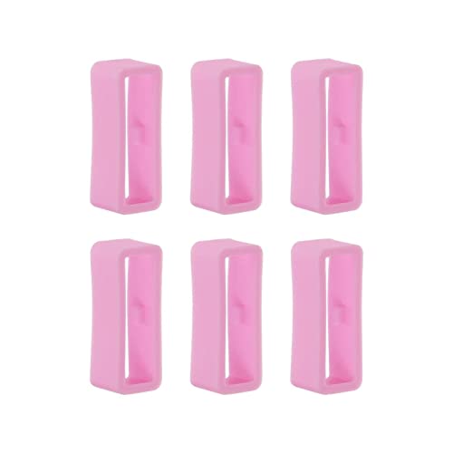 Universal Silikon Uhrenarmband Schlaufe 16mm 18mm 20mm 22mm 26mm, 6PCS Ersatz Uhrenband für Garmin Huawei band Schlaufe Armband Halter,Schlaufen Smartwatches Keeper (16MM, Pink) von Poo4kark