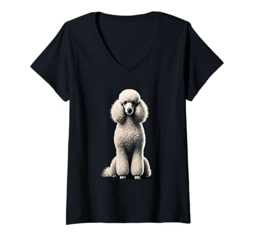 Damen Poodle Poodles T-Shirt mit V-Ausschnitt Damen Poodle Poodles T-Shirt mit V-Ausschnitt von Poodle Dog Lover Gifts