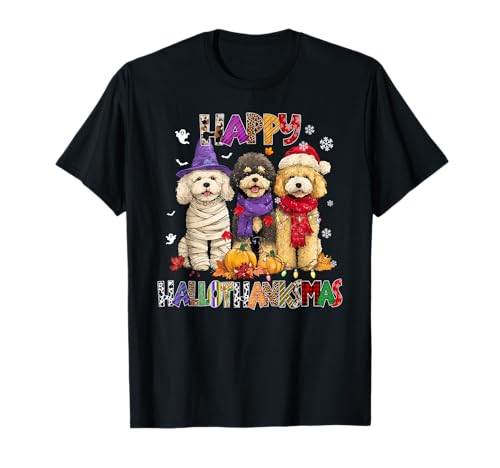 Pudelhunde Weihnachten Happy Hallothankmas Xmas Herren Damen T-Shirt Pudelhunde Weihnachten Happy Hallothankmas Xmas Herren Damen T-Shirt von Poodle Happy Hallothankmas Christmas Dog