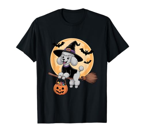 Pudel Hexenhut Kürbis Halloween Kostüm Herren Damen Kinder T-Shirt von Poodle Lover Dog Halloween Party Wear