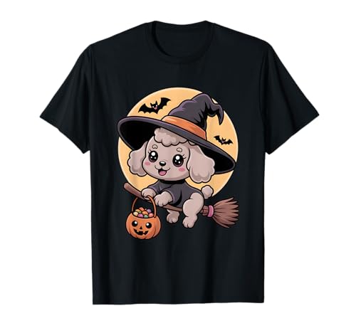 Pudel Hexenhut Kürbis Halloween Kostüm Herren Damen Kinder T-Shirt von Poodle Lover Dog Halloween Party Wear