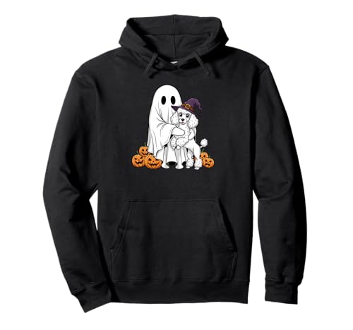 Lustiger Geisterpudel, Kürbis, Halloween, Kinder, Herren und Damen Pullover Hoodie von Poodle Lovers Cute Halloween Outfits for Boy Girl