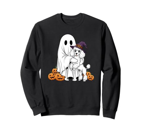 Lustiger Geisterpudel, Kürbis, Halloween, Kinder, Herren und Damen Sweatshirt von Poodle Lovers Cute Halloween Outfits for Boy Girl