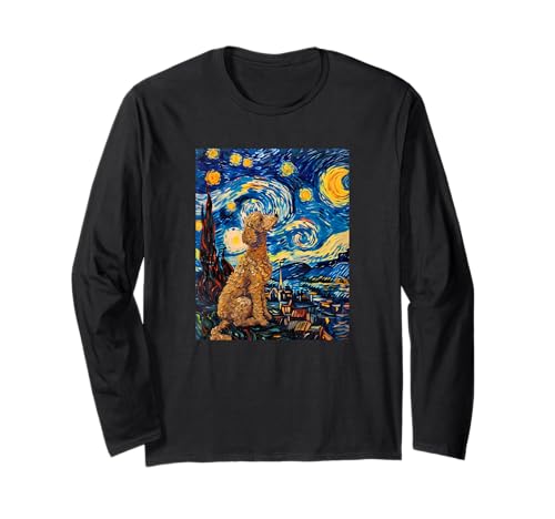 Niedlicher Van Gogh Pudel Hund Sternennacht lustig Damen & Herren Langarmshirt Niedlicher Van Gogh Pudel Hund Sternennacht lustig Damen & Herren Langarmshirt von Poodle Van Gogh Men & Women Tees