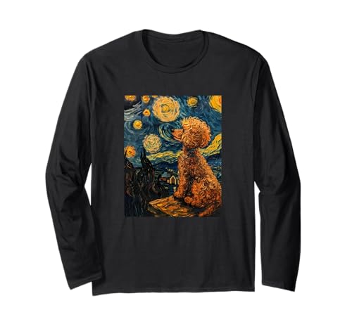 Niedlicher Van Gogh Pudel Hund Sternennacht lustig Damen & Herren Langarmshirt Niedlicher Van Gogh Pudel Hund Sternennacht lustig Damen & Herren Langarmshirt von Poodle Van Gogh Men & Women Tees