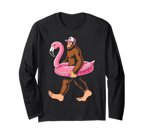 Poolparty Bigfoot Flamingo Float Sasquatch Rosa Float Damen Langarmshirt Poolparty Bigfoot Flamingo Float Sasquatch Rosa Float Damen Langarmshirt von Pool party bigfoot