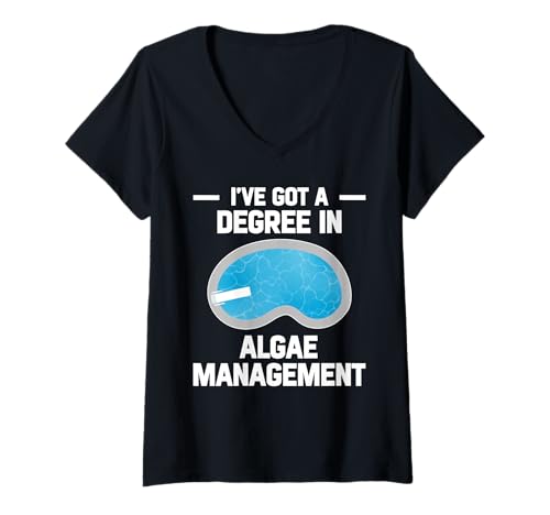 Damen Ive Got A Degree In Algea Managment Pool Guy T-Shirt mit V-Ausschnitt Damen Ive Got A Degree In Algea Managment Pool Guy T-Shirt mit V-Ausschnitt von Poolreinigung Poolpfleger Designs Idee