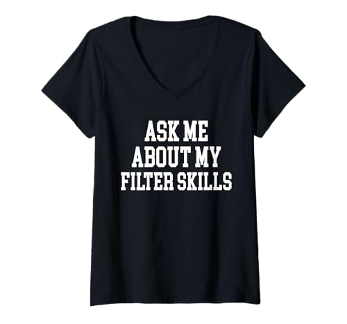 Damen Ask Me About My Filter Skills Pool Guy Pool Cleaner T-Shirt mit V-Ausschnitt Damen Ask Me About My Filter Skills Pool Guy Pool Cleaner T-Shirt mit V-Ausschnitt von Poolreinigung Poolpfleger Designs
