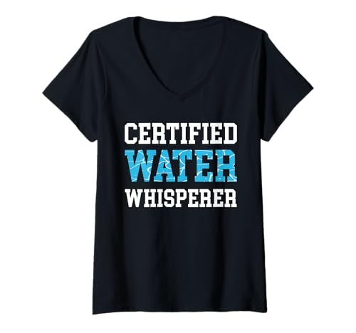 Damen Certified Water Whisperer Pool Guy Pool Cleaner T-Shirt mit V-Ausschnitt Damen Certified Water Whisperer Pool Guy Pool Cleaner T-Shirt mit V-Ausschnitt von Poolreinigung Poolpfleger Designs