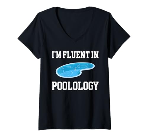 Damen Im Fluent In Poology Pool Guy Pool Cleaner T-Shirt mit V-Ausschnitt Damen Im Fluent In Poology Pool Guy Pool Cleaner T-Shirt mit V-Ausschnitt von Poolreinigung Poolpfleger Designs