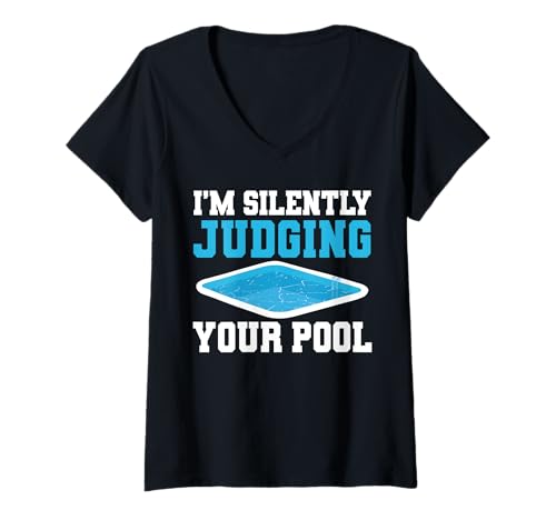 Damen Im Silently Judging Your Pool Guy Pool Cleaner T-Shirt mit V-Ausschnitt Damen Im Silently Judging Your Pool Guy Pool Cleaner T-Shirt mit V-Ausschnitt von Poolreinigung Poolpfleger Designs