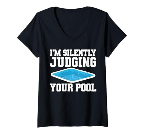 Damen Im Silently Judging Your Pool Guy Pool Cleaner T-Shirt mit V-Ausschnitt Damen Im Silently Judging Your Pool Guy Pool Cleaner T-Shirt mit V-Ausschnitt von Poolreinigung Poolpfleger Designs
