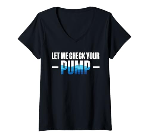 Damen Let Me Check Your Pump Pool Guy Pool Cleaner T-Shirt mit V-Ausschnitt Damen Let Me Check Your Pump Pool Guy Pool Cleaner T-Shirt mit V-Ausschnitt von Poolreinigung Poolpfleger Designs