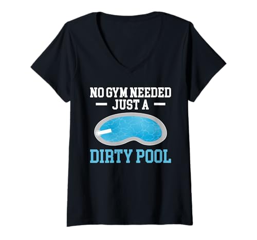 Damen No Guym Needed Just A Dirty Pool Guy Pool Cleaner T-Shirt mit V-Ausschnitt Damen No Guym Needed Just A Dirty Pool Guy Pool Cleaner T-Shirt mit V-Ausschnitt von Poolreinigung Poolpfleger Designs