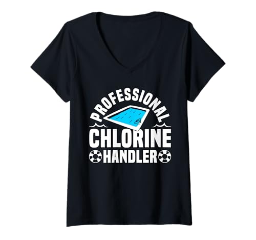 Damen Professional Chlorine Handler Pool Guy Pool Cleaner T-Shirt mit V-Ausschnitt Damen Professional Chlorine Handler Pool Guy Pool Cleaner T-Shirt mit V-Ausschnitt von Poolreinigung Poolpfleger Designs