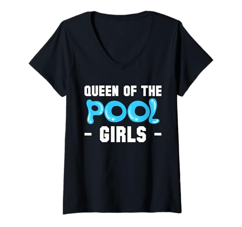 Damen Queen Of The Pool Girls Pool Guy Pool Cleaner T-Shirt mit V-Ausschnitt Damen Queen Of The Pool Girls Pool Guy Pool Cleaner T-Shirt mit V-Ausschnitt von Poolreinigung Poolpfleger Designs