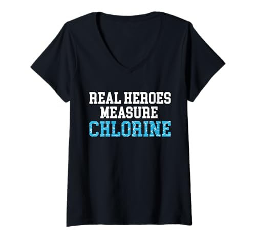Damen Real Heroes Measure Chlorine Pool Guy Pool Cleaner T-Shirt mit V-Ausschnitt Damen Real Heroes Measure Chlorine Pool Guy Pool Cleaner T-Shirt mit V-Ausschnitt von Poolreinigung Poolpfleger Designs