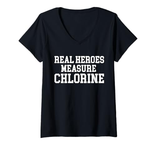 Damen Real Heroes Measure Chlorine Pool Guy Pool Cleaner T-Shirt mit V-Ausschnitt Damen Real Heroes Measure Chlorine Pool Guy Pool Cleaner T-Shirt mit V-Ausschnitt von Poolreinigung Poolpfleger Designs