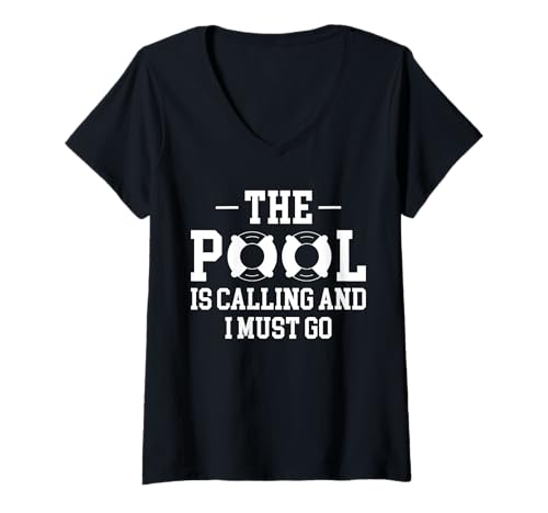 Damen The Pool Is Calling And I Must Go Pool Guy Pool Cleaner T-Shirt mit V-Ausschnitt Damen The Pool Is Calling And I Must Go Pool Guy Pool Cleaner T-Shirt mit V-Ausschnitt von Poolreinigung Poolpfleger Designs