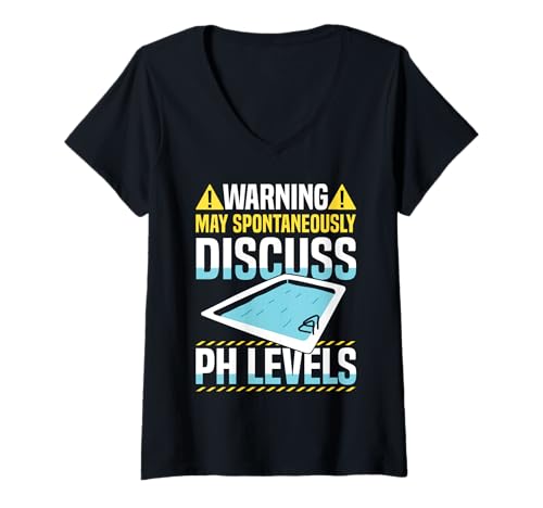 Damen Warning May Spontaneously Discuss PH Levels T-Shirt mit V-Ausschnitt Damen Warning May Spontaneously Discuss PH Levels T-Shirt mit V-Ausschnitt von Poolreinigung Poolpfleger Designs