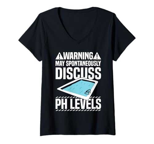Damen Warning May Spontaneously Discuss PH Levels T-Shirt mit V-Ausschnitt Damen Warning May Spontaneously Discuss PH Levels T-Shirt mit V-Ausschnitt von Poolreinigung Poolpfleger Designs