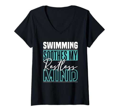 Damen Schwimmteam Schwimmschwimmer Rettungsschwimmer T-Shirt mit V-Ausschnitt Damen Schwimmteam Schwimmschwimmer Rettungsschwimmer T-Shirt mit V-Ausschnitt von Poolside Life Water and Aquatics Lovers