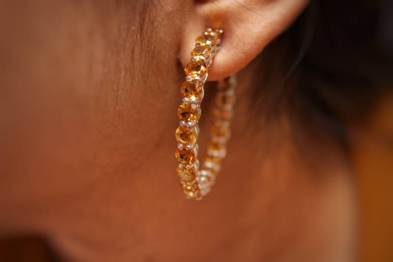 Citrin Ohrringe 925 Sterling Silber, November Geburtsstein von PoonamArtsNJewels