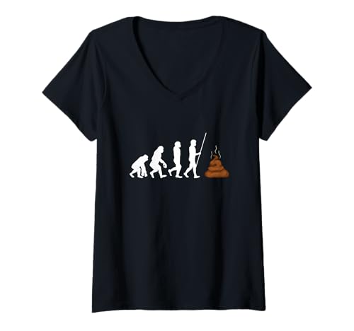 Damen Ich Kacke viel T-Shirt mit V-Ausschnitt Damen Ich Kacke viel T-Shirt mit V-Ausschnitt von Poop Buddies Forever Apparel