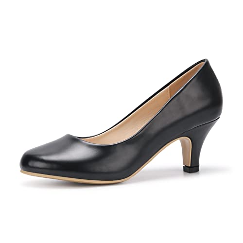 Damen-Pumps mit Absatz, Höhe 6 cm, Absatz, bequem, sexy, Pumps für Hochzeit, Abend, Arbeit, Schwarz , 35.5 EU von Poorevill