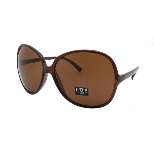 Pop Fashionwear Jackie O Round Damen Oversized Celebrity Vintage Retro Sonnenbrille, Schwarz von Pop Fashionwear