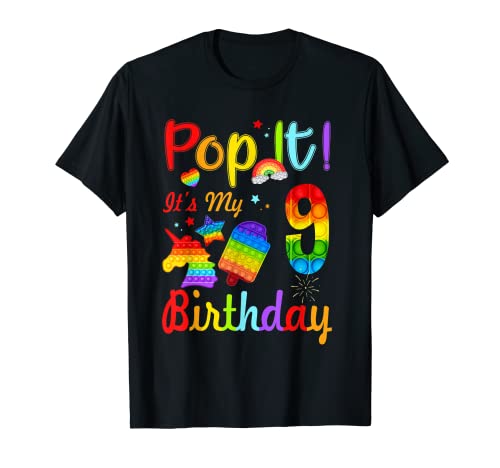 Pop It It's My 9st Birthday Fidget-Spielzeug für Kinder, 9 Jahre alt T-Shirt von Pop It It's My 9st Birthday 9 Years Old Fidget Toy