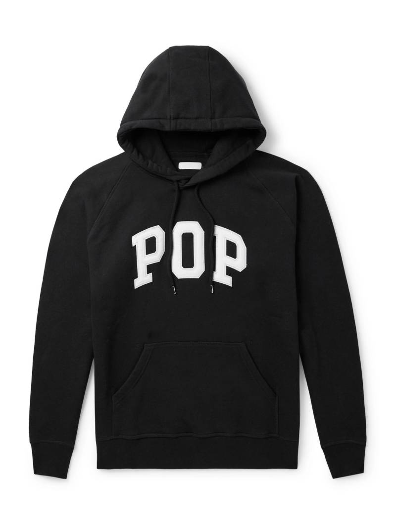 POP TRADING COMPANY - Arch Logo-Appliquéd Cotton-Jersey Hoodie - Men - Black - XL von POP TRADING COMPANY